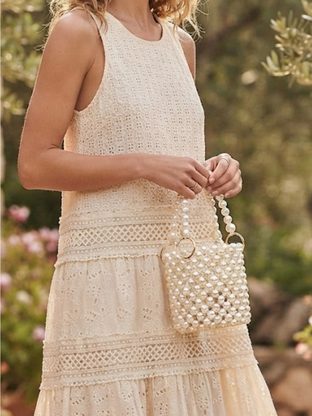 Pearl Beaded Bucket Bag, Vintage Style Statement Purse, Wedding Guest Bag - Picture 5 of 6